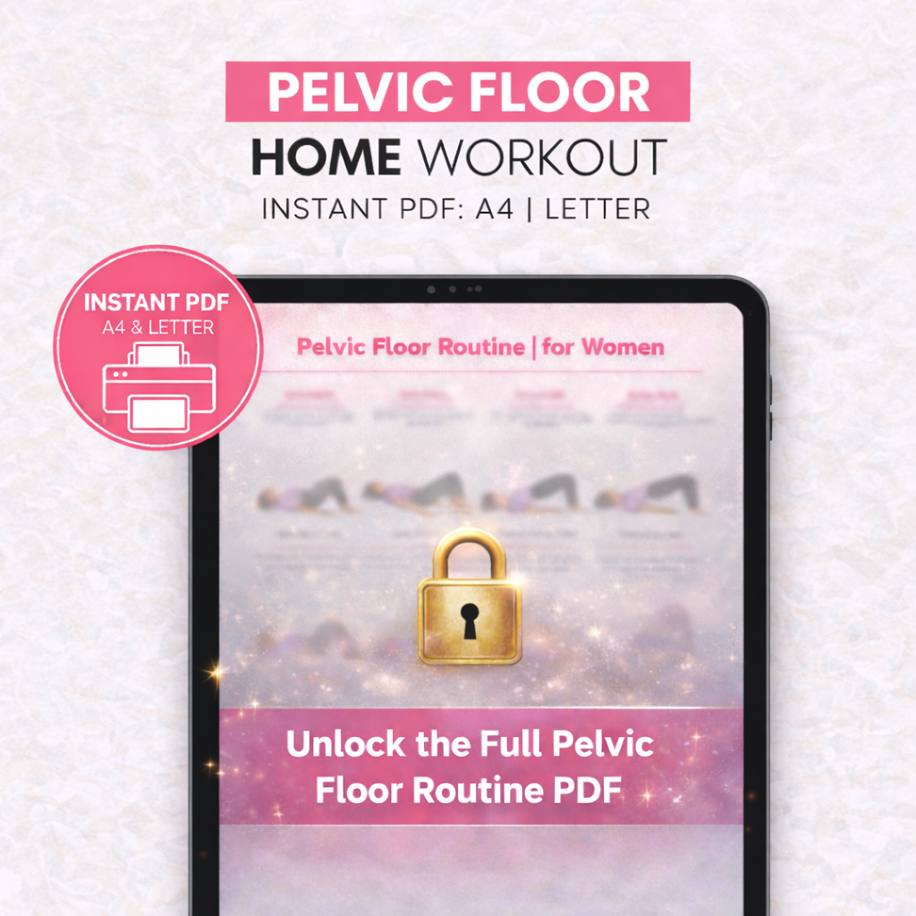 Pelvic Floor Exercises for Women | Kegel Workout Chart Printable | Postpartum Core & Bladder Control | Home Fitness PDF | Core Strength PDF